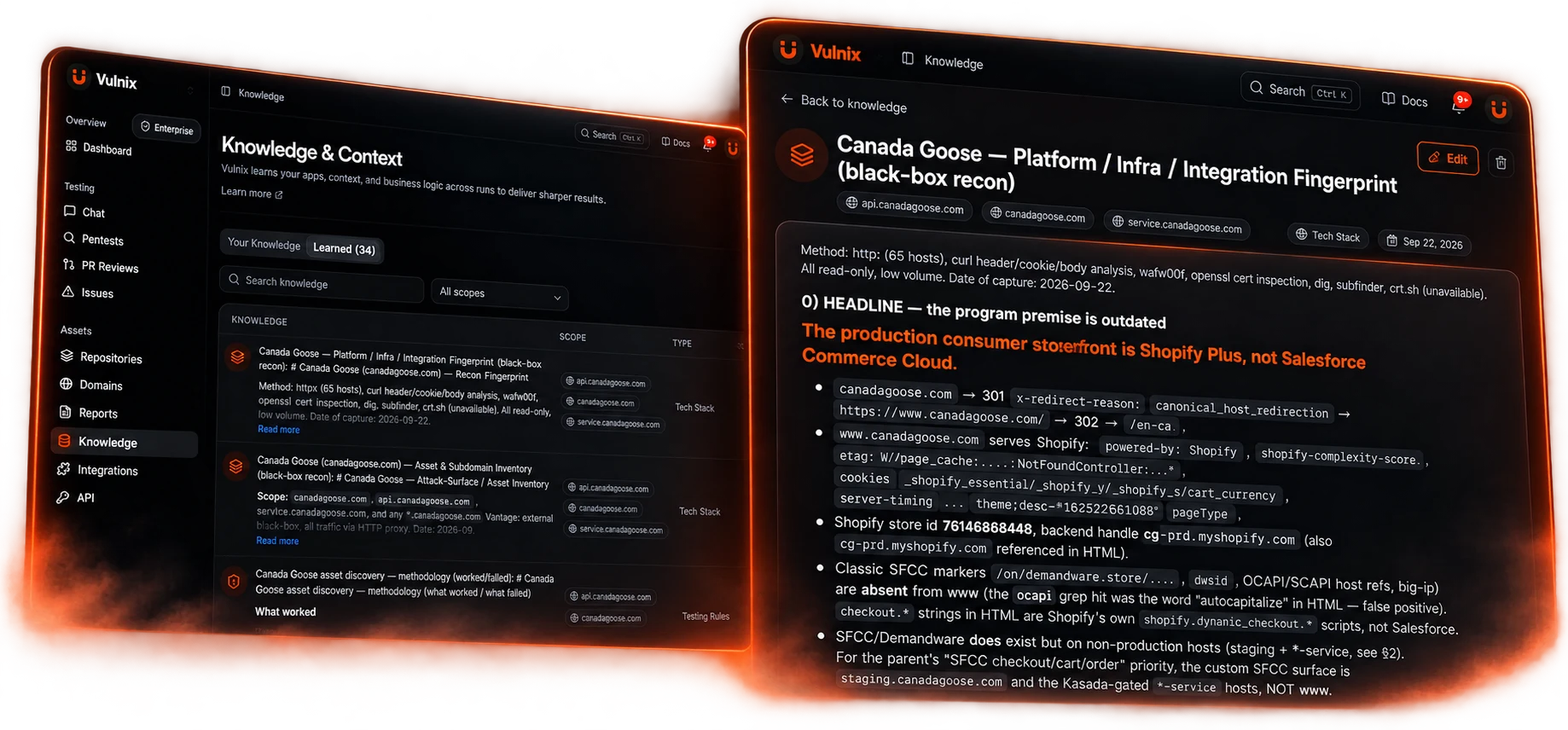 Knowledge in the Vulnix portal